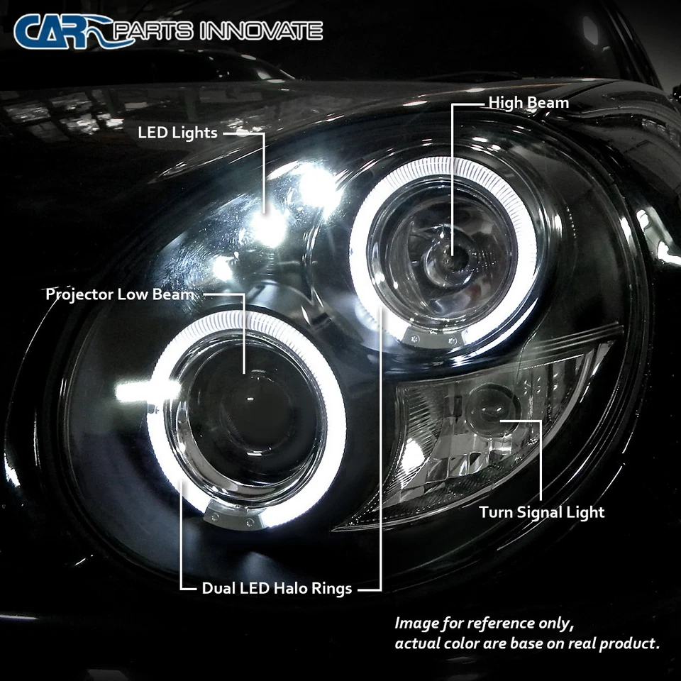 Fits Smoke 2002-2003 Subaru Impreza WRX LED Halo Projector Headlights Head Lamps — 第 4/4 张图片
