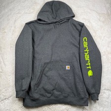 Carhartt NWOT Iconic K288 Logo Sweatshirt Hoodie Grey Green Men's Loose Fit XL