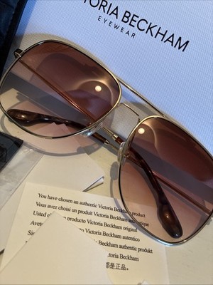 Victoria Beckham Eyewear Brown Gradient Sunglasses VB215S 725 59-15-140+case&box