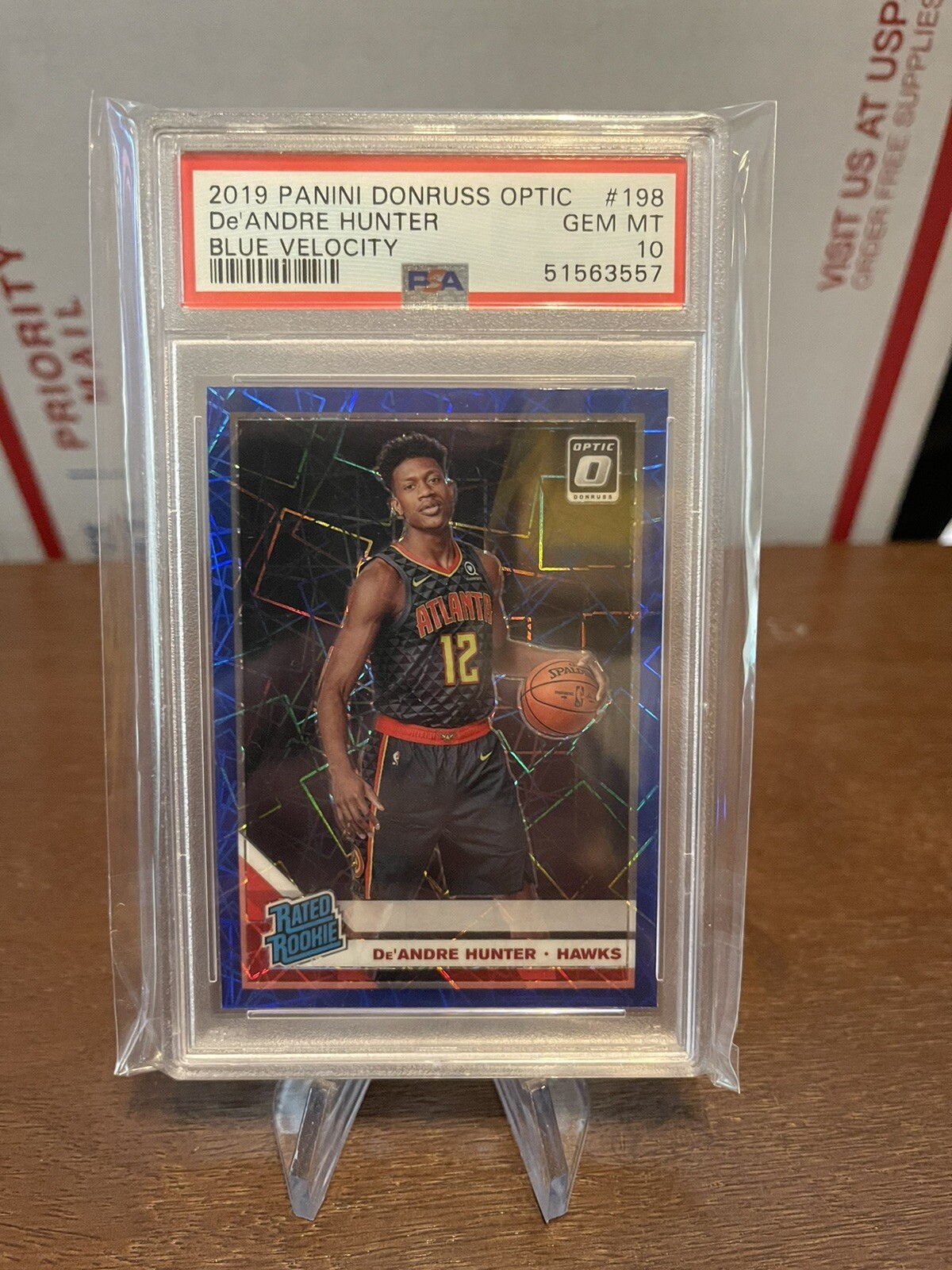De’Andre Hunter 2019-20 Optic Blue Velocity Rated Rookie Card RC #198 Psa 10
