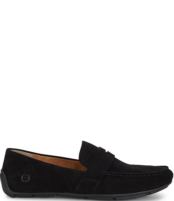 Mocasines Born Melinda para mujer negros de gamuza cómodos zapatos sin cordones Foto 2 de 4