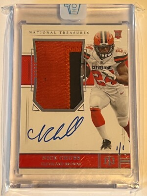 2018 Panini National Treasures Nick Chubb RPA 1/1 #172 (2022 Honors)