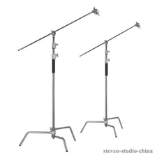 2sets* 3.3m 40'' Detachable C Stand Kit Turtle Base + Gobo Arm + Grip Head