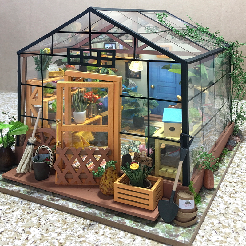 Creative Diy Doll House Set With Miniature Greenhouse For Kids And
