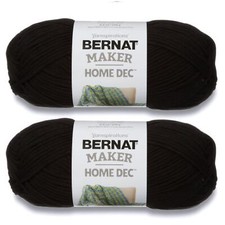 Maker Home Dec Black Yarn - 2 Pack For Beginners - Cotton And Nylon Blend...