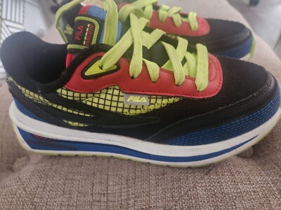 Fila Renno Kids Unisex Sneakers Sz 2 1/2 Black Multicolor Low Top