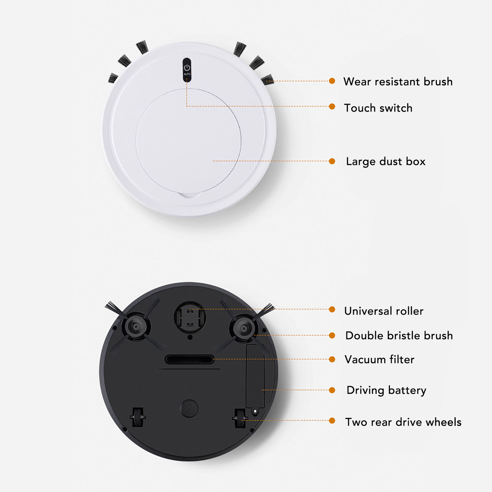 Robot Vacuum Cleaner Home Intelligent Robotic Full Automatic 3 In 1 Dust Collect-image