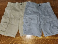 Boys Arizona Jean Co. Lot Of 2 Size 10 Cargo Shorts Gray And Khaki