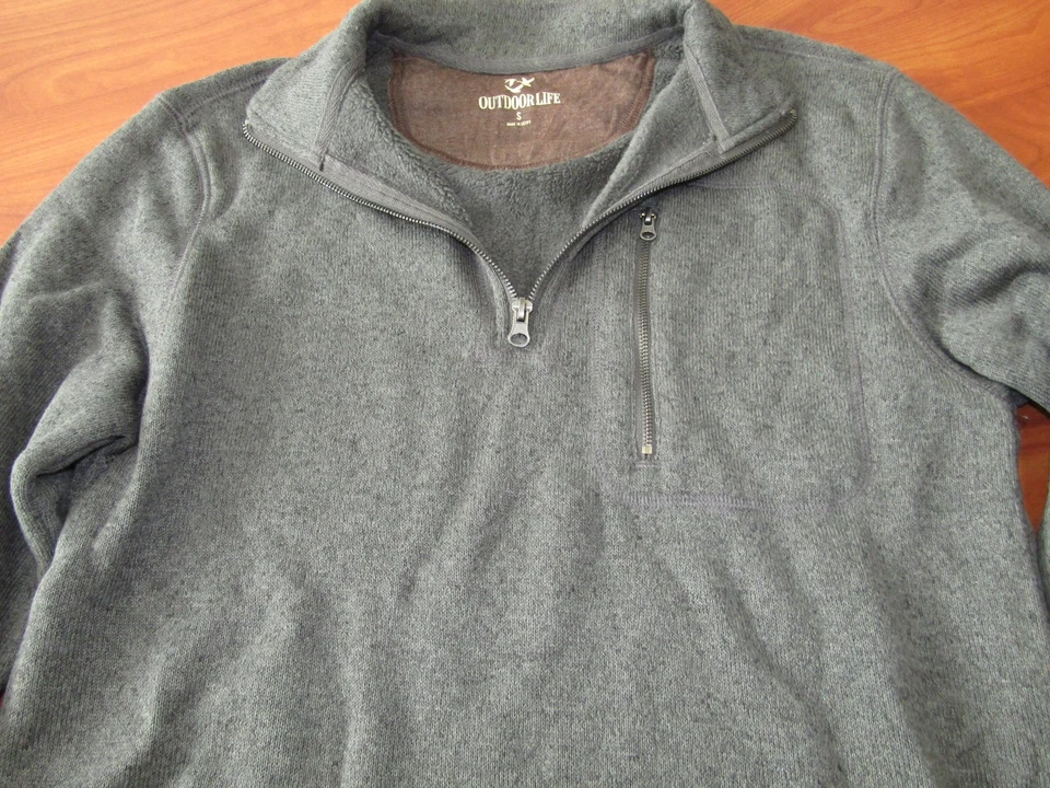 NEW OUTDOOR LIFE MENS PEWTER GREY PULLOVER SWEATER SZ S - Image 2 of 2