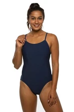 Jolyn Devon One Piece Swim Suit Women's Size 24 Navy Athletic Beach UPF 50+