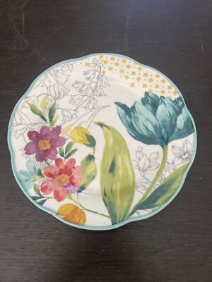Pioneer Woman Blooming Bouquet Teal Floral 8.5'' Dessert Salad Plate Replacement