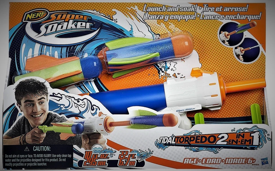 Hasbro® A9460 - NERF Super Soaker Tidal Torpedo, 2-in-1 Blaster - Neu & OVP