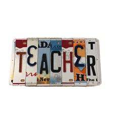 Custom Teacher License Plate Hand Crafted United States Embossed Sign