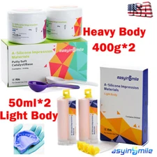 EASYINSMILE Dental Silicone Impression Material Putty Base+Catalyst+Light Body