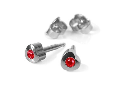 STUDEX Erstohrstecker Herz Rot Ø 4mm Edelstahl 100% Steril 