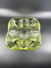 Imperial Glass Lime Green Heavy Mid Century Style Ashtray 