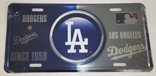Los Angeles Dodgers MLB  Split Design Metal License Plate