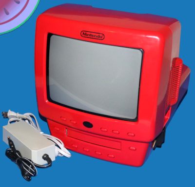 Rare Nintendo STORE DISPLAY RED TV CRT KB Toy Kiosk Sign Shelf