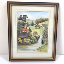 Original Pen & Wash Framed Art Work Beck Hole Yorkshire W L Edwards Watercolour