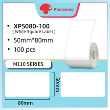 1 Roll 50 80mm Sticker Label Adhesive Tag Paper for Phomemo M110 M200 Printer