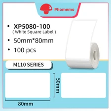1 Roll 50*80mm Sticker Label Adhesive Tag Paper for Phomemo M110 M200 Printer