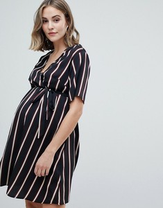 wrap front maternity dress