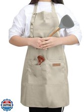 YIUJEFDA Kitchen Cooking Aprons for Women Men with Pockets Adjustable Waterpr