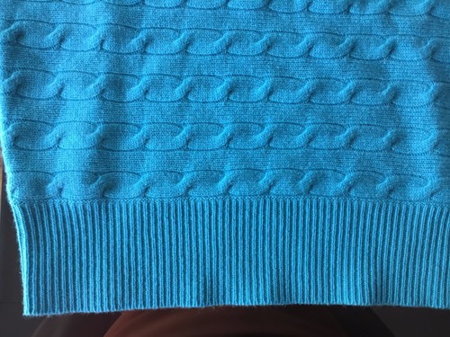 RALPH LAUREN LADIES Sweater 100% CASHMERE Cable Size Small Turquoise Blue $425 - Picture 4 of 11