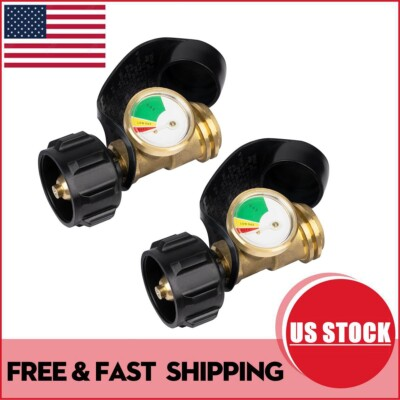 #ad #ad 2x Propane Tank Gauge Adapter RV Pressure Brass Adapter Gas Level QCC1 Type 1 $24.99