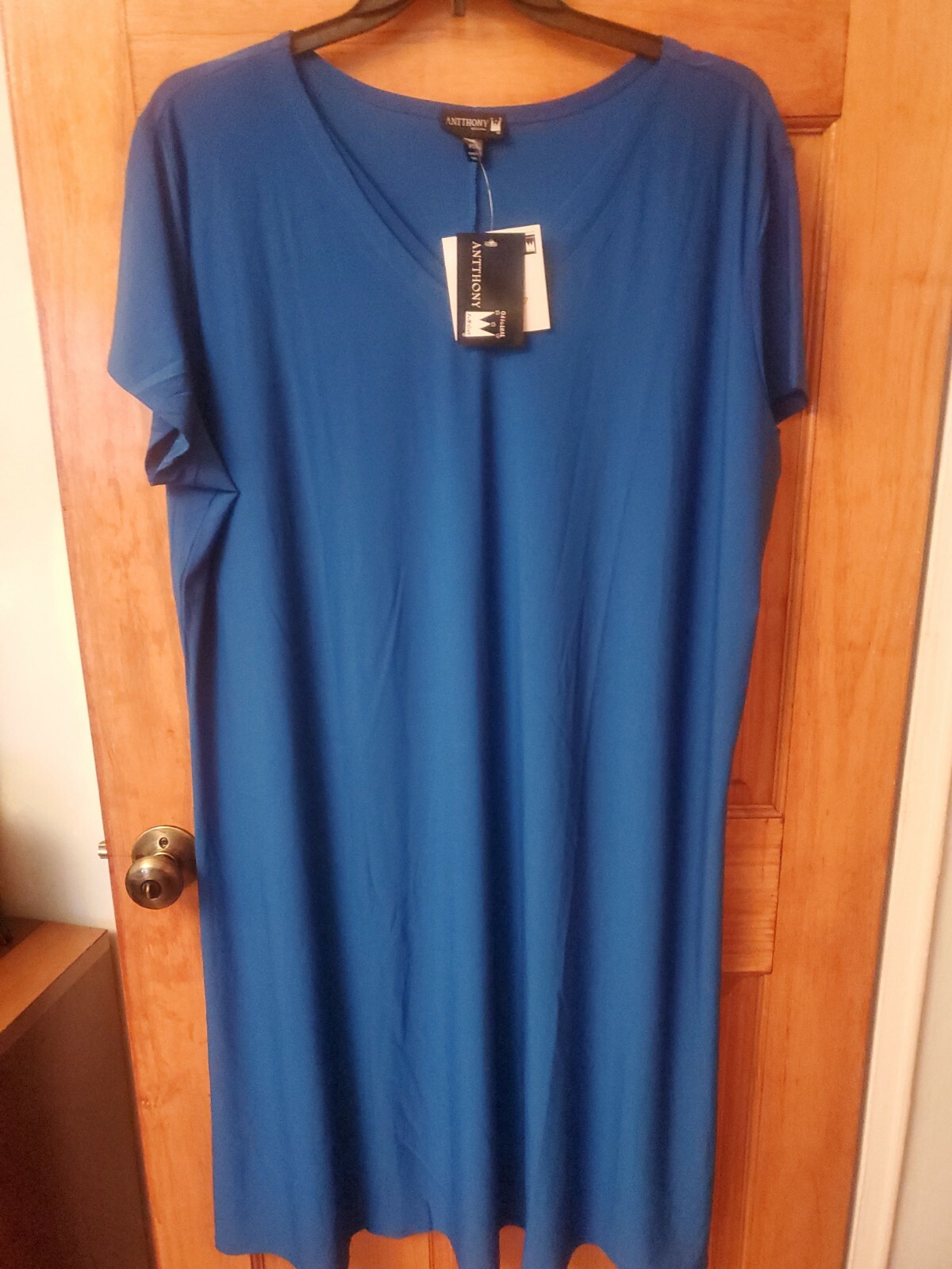 Antthony Original Blue Jersey Stretchable Dress Womens Plus size P3X NWT 