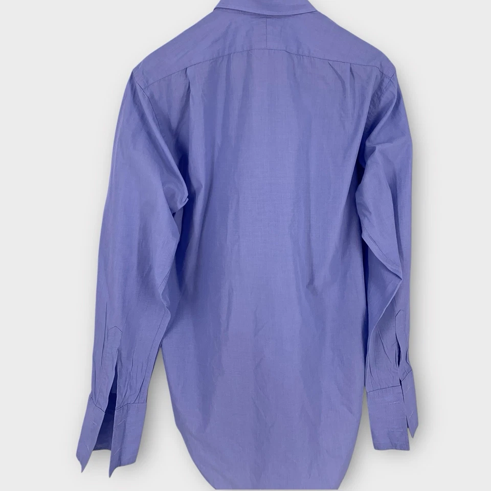 T.M. Camisa de vestir Lewin para hombre talla 17 38 abotonada puño francés regular azul Londres Foto 2 de 4