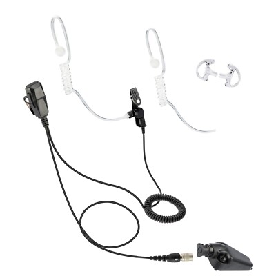 ArrowMax 6-Pin Quick Disconnect Clear Tube Earphone for Kenwood NX-3200 NX-5200
