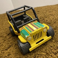 Vintage Tonka Yellow Jeep Pressed Steel Truck 1980s Roll Bar Original Label