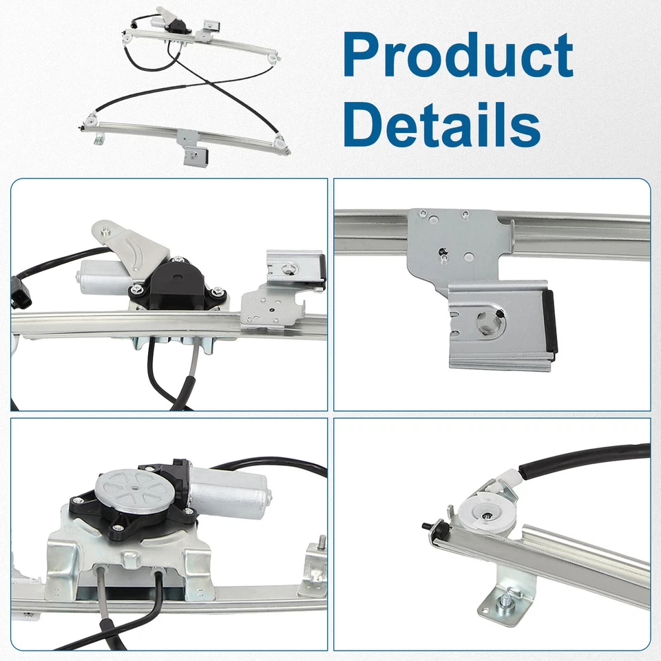 Par de reguladores de ventana trasera con motor para Chevrolet Silverado 2500 HD 2001-2006 Foto 2 de 4