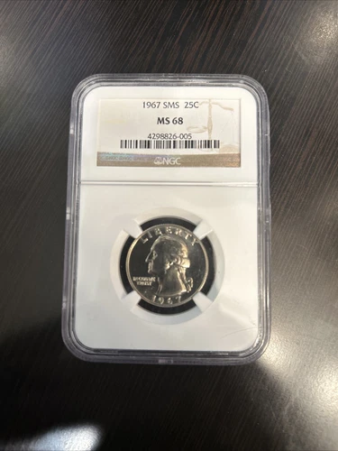 1967 SMS Washington Quarter MS68 NGC Certified