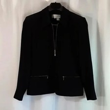 Liz Claiborne collection size 8 black Zipper closure lined blazer