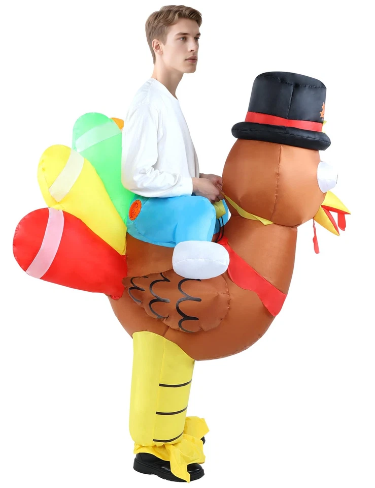 充气土耳其服装成人感恩节爆破服装男式女式滑稽... — 第 2/4 张图片