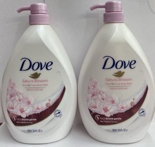 2 Pcs Dove Sakura Blossom Body Wash Sakura X Pink Salt Scent 33.8 FL OZ Each