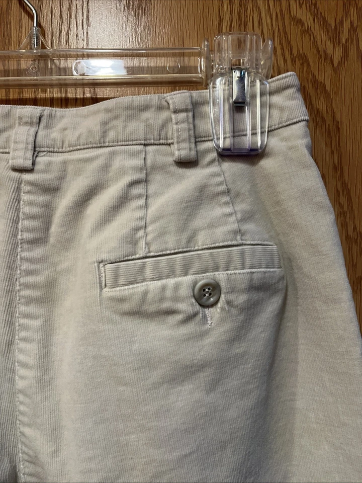 "Pantalones de pana Liz Claiborne talla 6 beige pierna recta elásticos 29,5"" entrepierna" Foto 3 de 4
