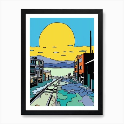 Minimal Design Style Of Bangkok, Th Gerahmtes Wandbild Poster Leinwanddruck Bild