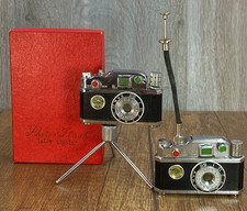 Two Vintage K.K.W. Photo-Flash Camera Petrol Lighter & tripod Made in Japan