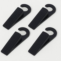 TüRstopper TüRkeil TüRblocker 4Stk Schwarz 12,5Cm HäNgen Kunststoff TüRfixierung