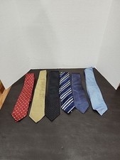 6 Men's Neckties Bundle Of Mix Materials Patterns /Colors  Makers