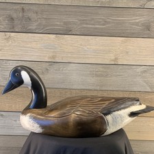 Life Size Hand Carved Canada Goose Decoy, signed and stamped 1980