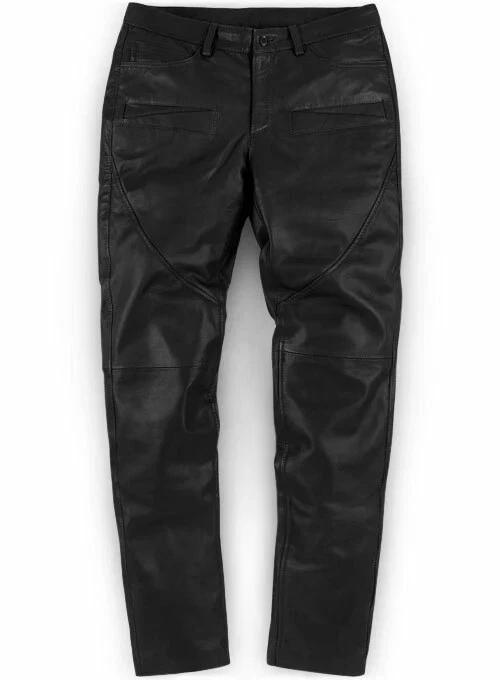 Men's Genuine Soft Lambskin Leather Pant Real Black Motorcycle Racer Pant