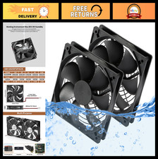 120mm Waterproof 12V Dual Ball Bearing Cooling Fan 3000RPM - 2 Pack, High Airflo