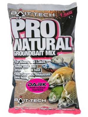 Bait-Tech Pro Natural Dark Groundbait 1.5kg / Coarse Fishing Ground Bait