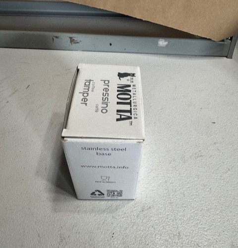 Metallurgica Motta 58 mm Olive Wood Tamper With Flat Stainless Steel Base