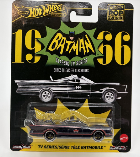 Hot Wheels Premium 1966 TV Series Batmobile Pop Coulter Real Riders ...