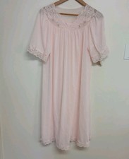 Vtg Shadowline Nightgown Pink Nylon Made In USA 36051 New With Tags